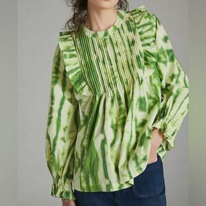 Samant Chauhan Emilia Ruffled Tie-Dye Blouse